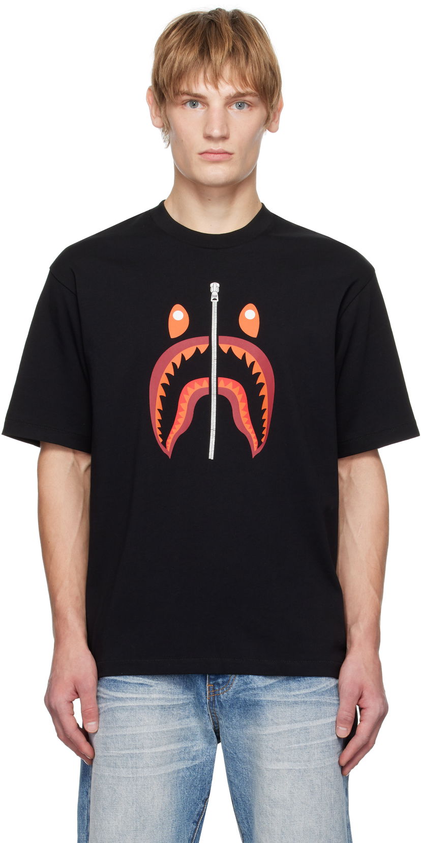 T-shirt BAPE Shark Graphic T-Shirt Sort | 001TEK701307M