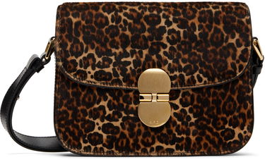 Skuldertaske A.P.C. Small Grace Leopard Print Crossbody Bag Brun | PXCAU-F61413, 0
