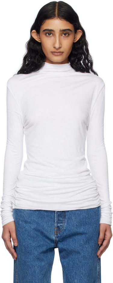 T-shirt Khaite KHAITE Rolina Mock Neck Top Hvid | 23674100, 0