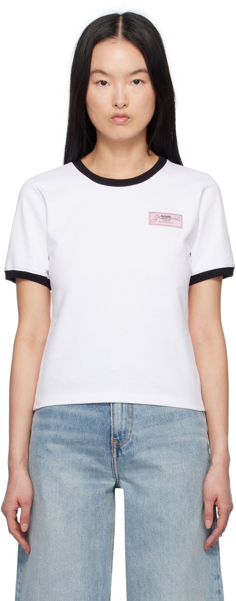 T-shirt GANNI Ganni Heavy Cotton T-Shirt Hvid | T4120