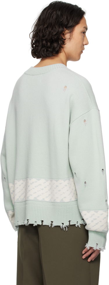Sweater Feng Chen Wang Feng Chen Wang Ripped Jacquard Sweater Grøn | FUS19KT07, 2
