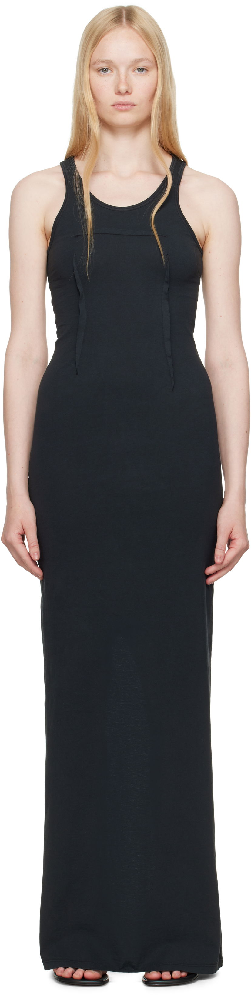 Kjole Maison Margiela MM6 Maison Margiela Heavy Cotton Jersey Maxi Dress Sort | S62DG0048 M20108