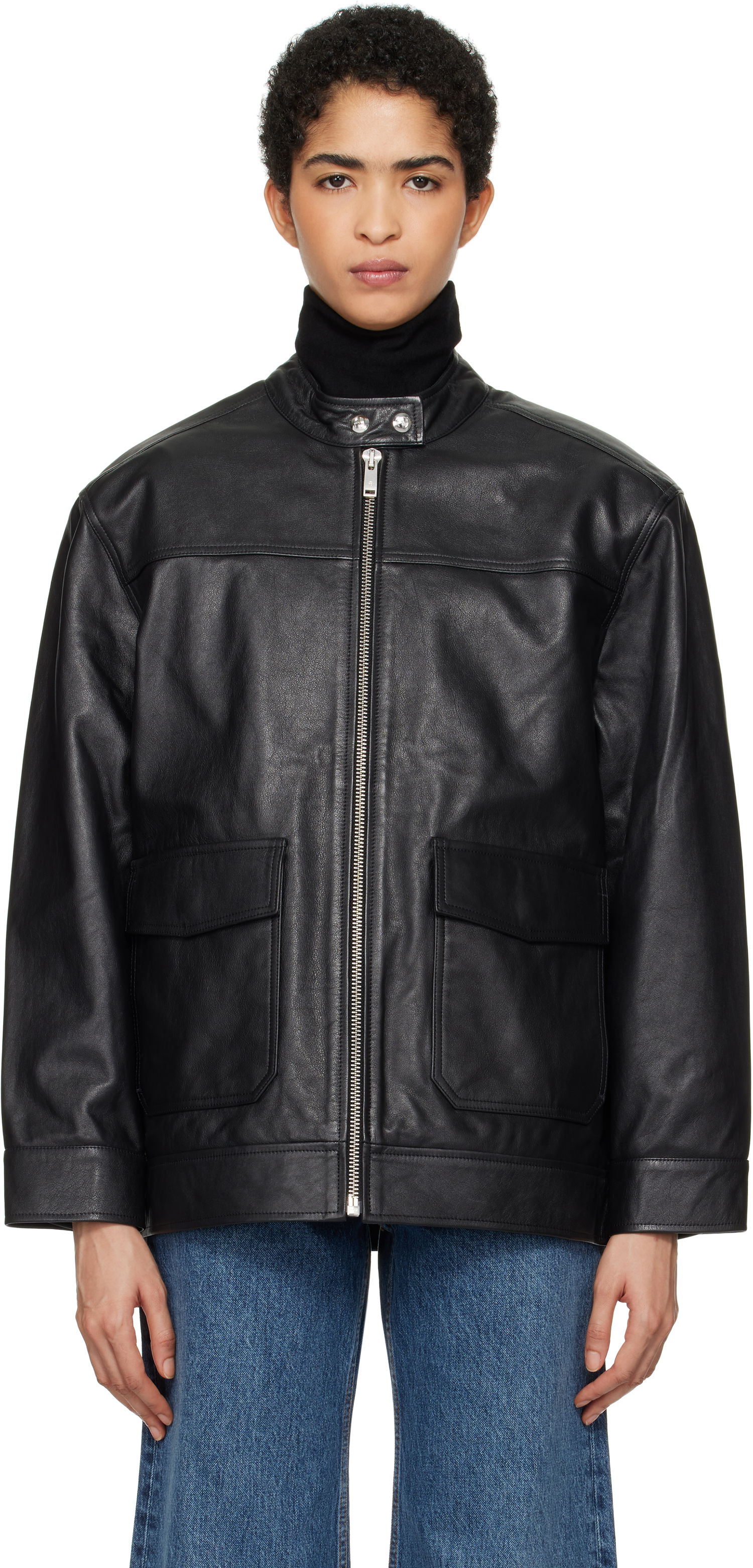 Jakke Anine Bing Henry Leather Jacket Sort | A-01-10189-000, 0