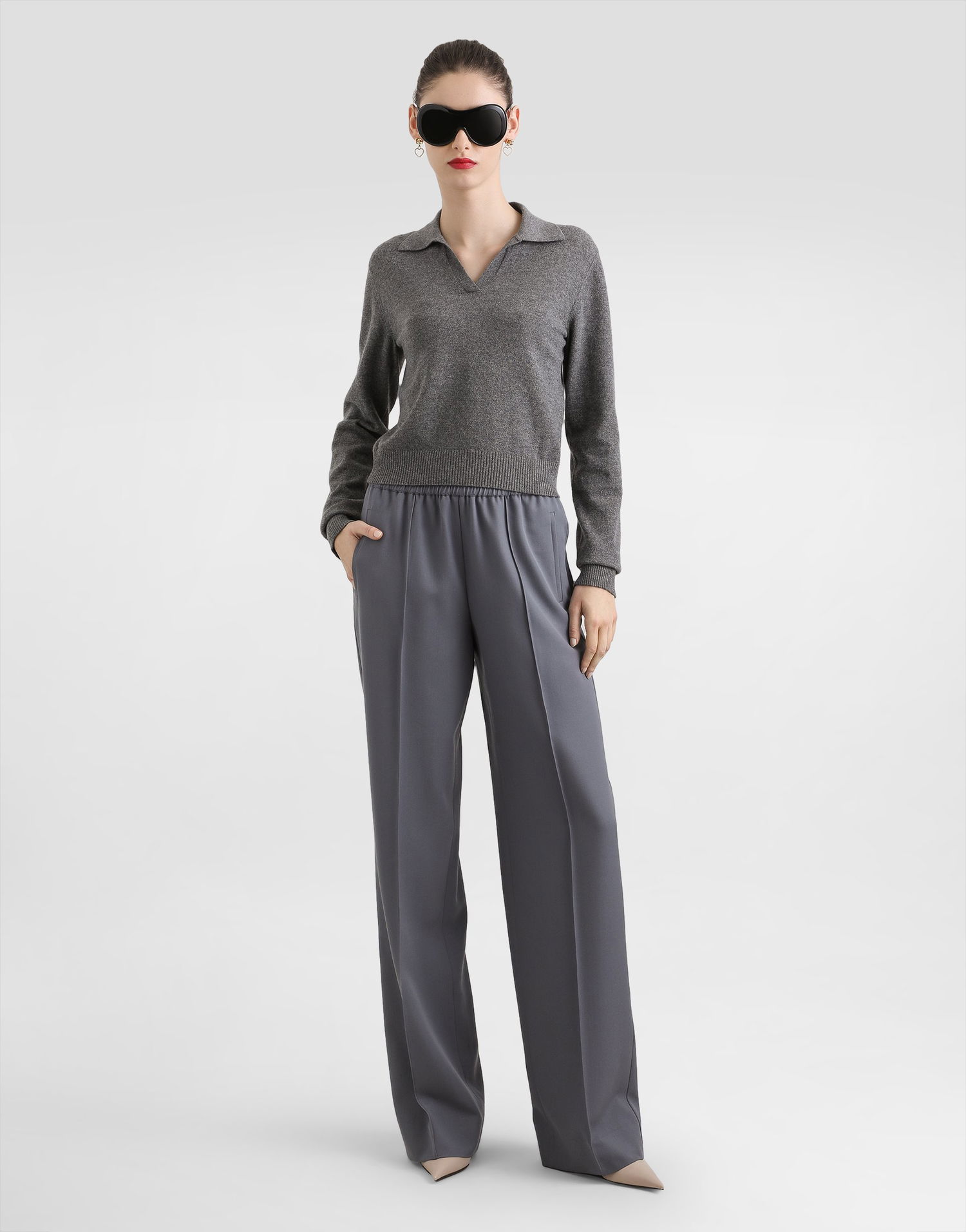 Bukser Dolce & Gabbana Dolce & Gabbana Wool Gabardine Trousers Grå | FTC6ZTFU2OWN0496, 1