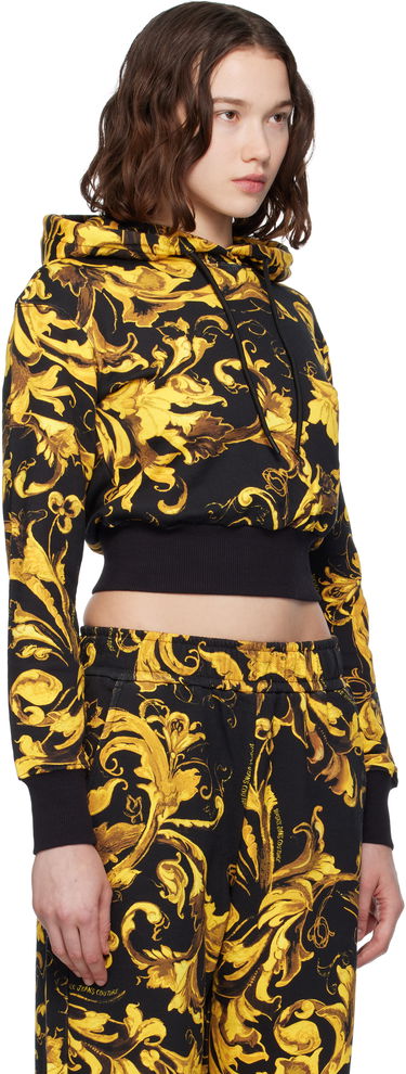 Sweatshirt Versace Versace Jeans Couture Barocco Print Cropped Hoodie Sort | E79HAI313_EFS201, 1