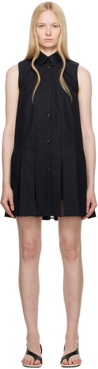 Moncler Cotton & Silk Pleated Shirt Dress