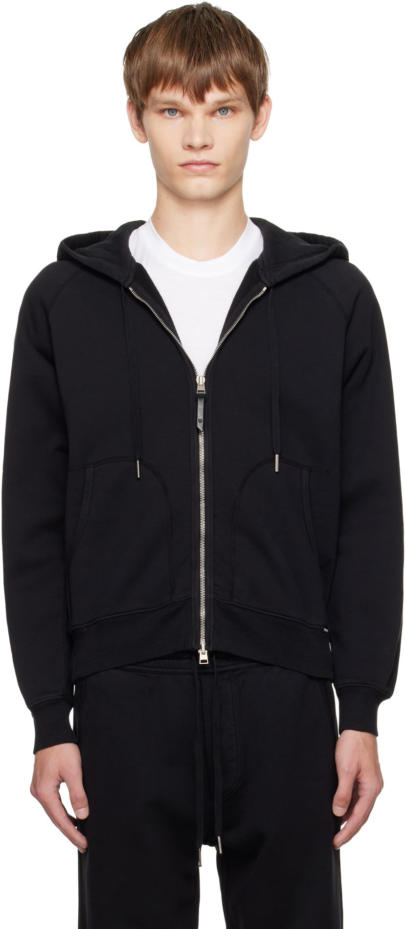 Sweatshirt Tom Ford TOM FORD Cotton Zip Hoodie Sort | JDL010-JMC072