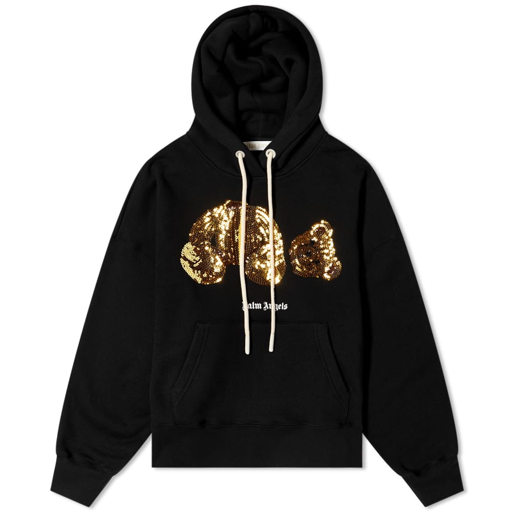 Sweatshirt Palm Angels Sequin Bear Hoody Sort | PWBB023F22FLE0041076, 0