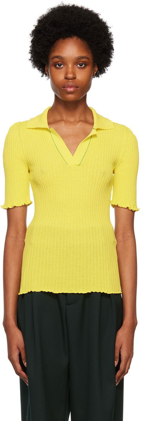 Polo skjorte Bottega Veneta Cotton Polo Tee Gul | 672044 V26U0, 0