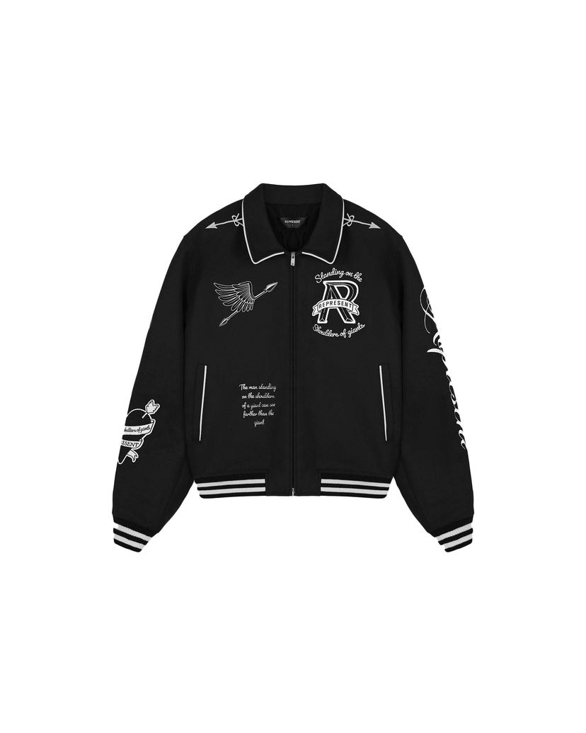 Jakke Represent Clo Represent Cherub Wool Varsity Jacket Jet Black Sort | MJ1008-01