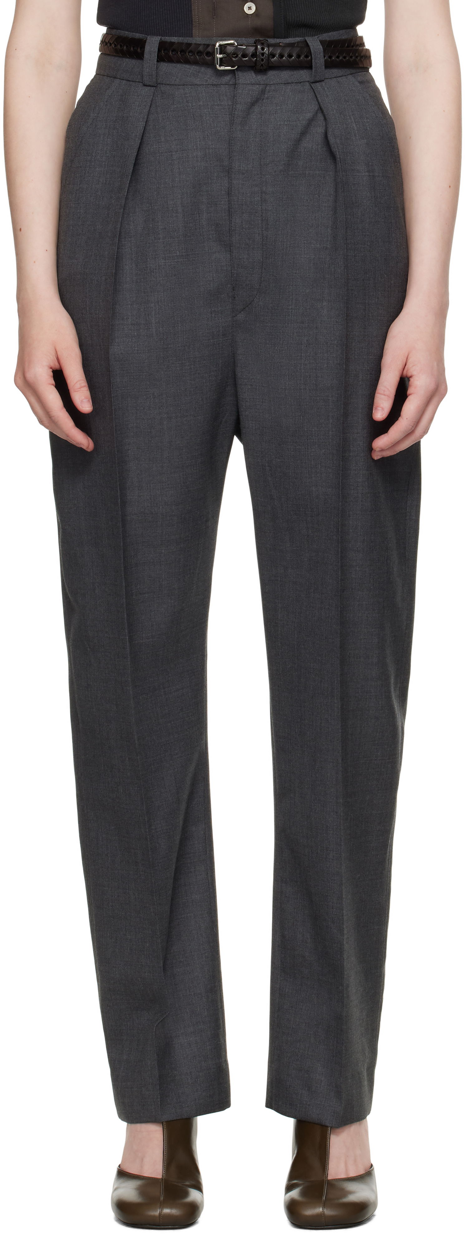 Bukser LEMAIRE Lemaire Dropped Crotch Soft Trousers Grå | PA1183 LF1386, 0