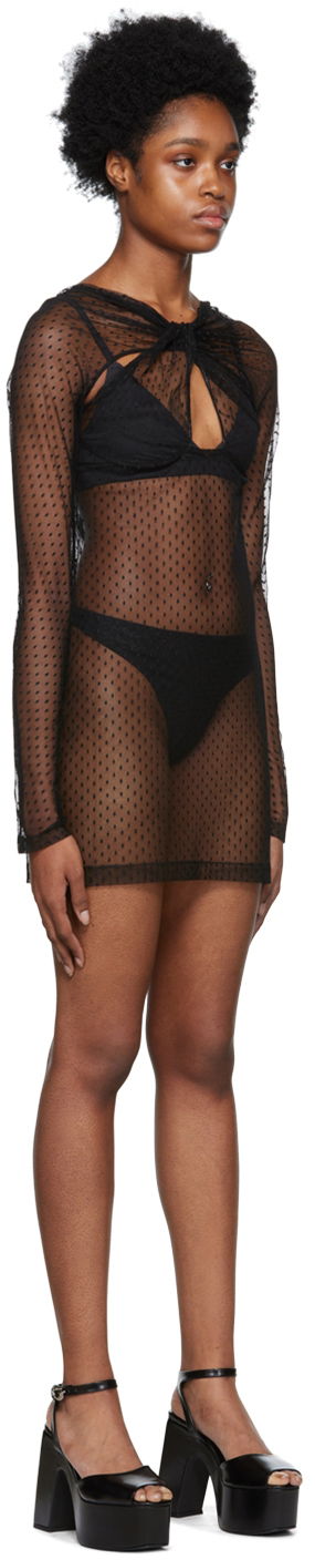 Kjole Coperni Twisted Tulle Minidress Sort | COPJS18005, 1
