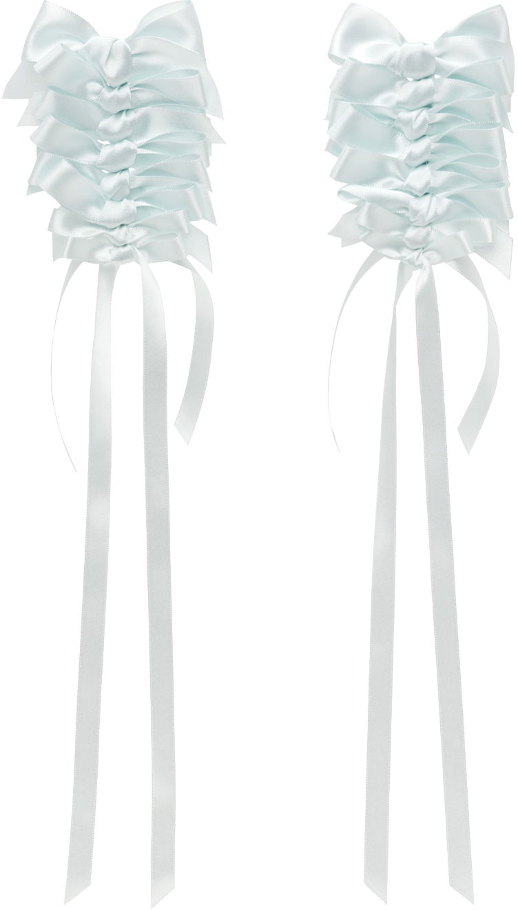Øreringe Simone Rocha Simone Rocha Long Rosette Bow Earrings Hvid | ERG426 0916