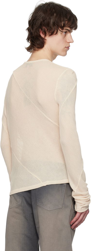 Sweater Eckhaus Latta Eckhaus Latta Spiral Long Sleeve T-Shirt Beige | 1107-EL-PS25-O - OAT, 2