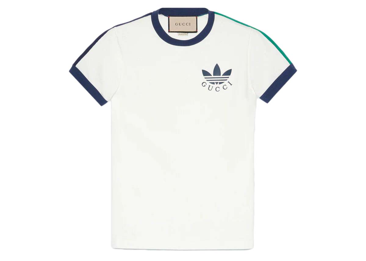 T-shirt Gucci x Adidas Logo Hvid | 691637 XJEKL 9280, 0