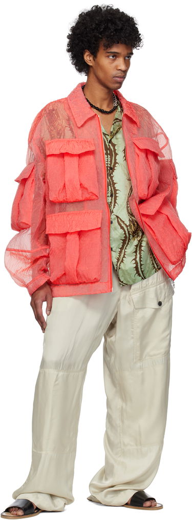 Jakke Dries Van Noten Dries Van Noten Crinkled Pocket Jacket Orange | 251-020529-1277, 3