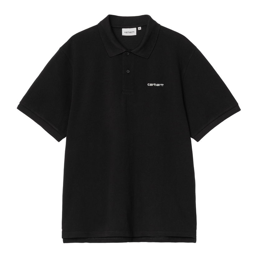 Polo skjorte Carhartt WIP Short Sleeve Script Polo Sort | I035231_9