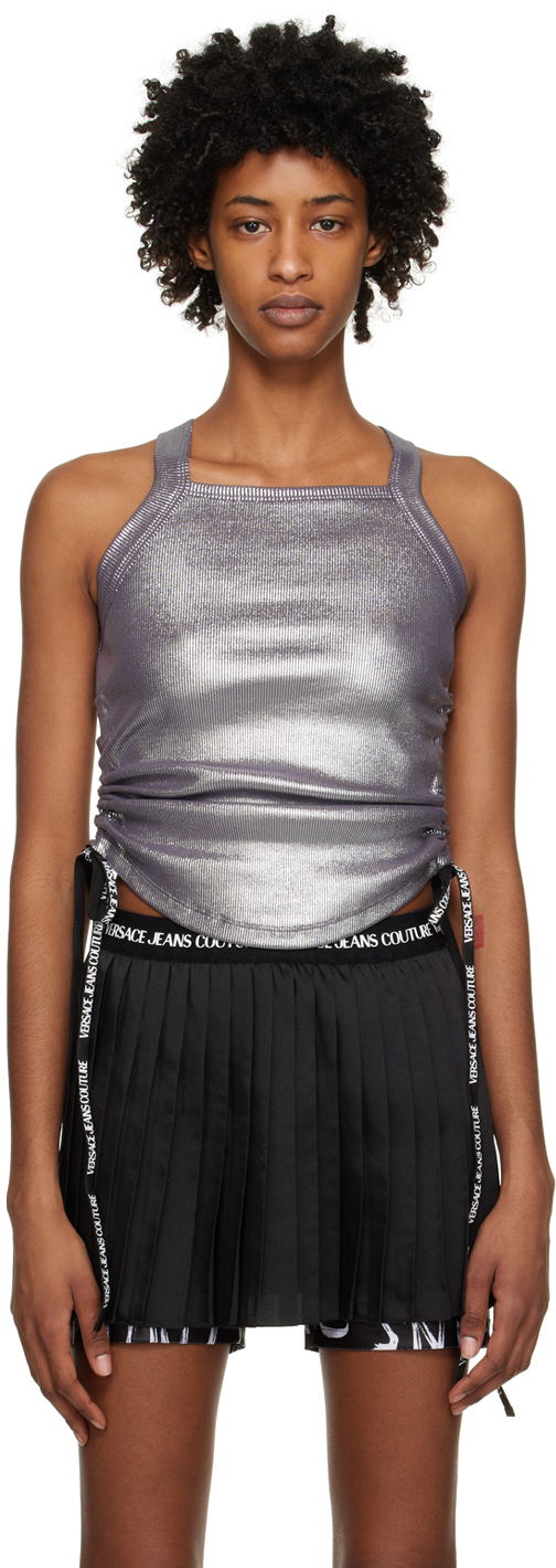 Tanktop Versace Jeans Couture Ruched Tank Top Grå | E74HAM605EJ0061, 0