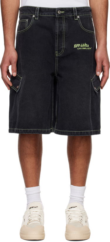 Shorts Off-White Off-White Safari Cargo Denim Shorts Sort | OMYC024S25DEN0021350, 0