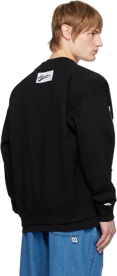 Sweater AAPE by A Bathing Ape AAPE By A Bathing Ape Multi-Logo Button Down Cardigan Sort | AAPSWMB348XXNBKX, 2