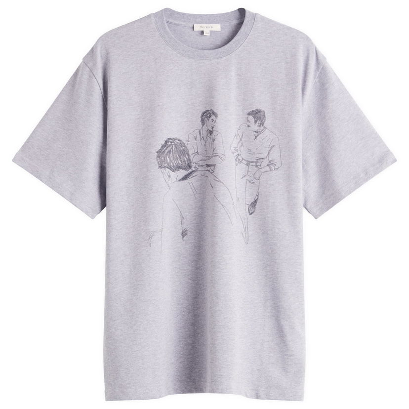 T-shirt JW Anderson JW Anderson Cafe Scene Printed T-Shirt, Size Small Grå | JT0303-PG1510-945