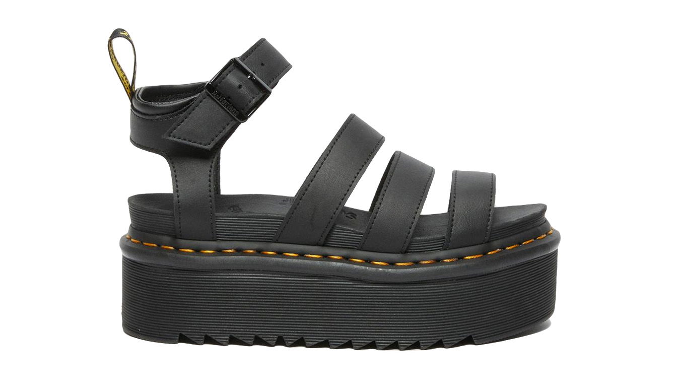 Sneakers og sko Dr. Martens Blaire Quad Hydro Leather Platform Sandals W Sort | DM27296001, 0