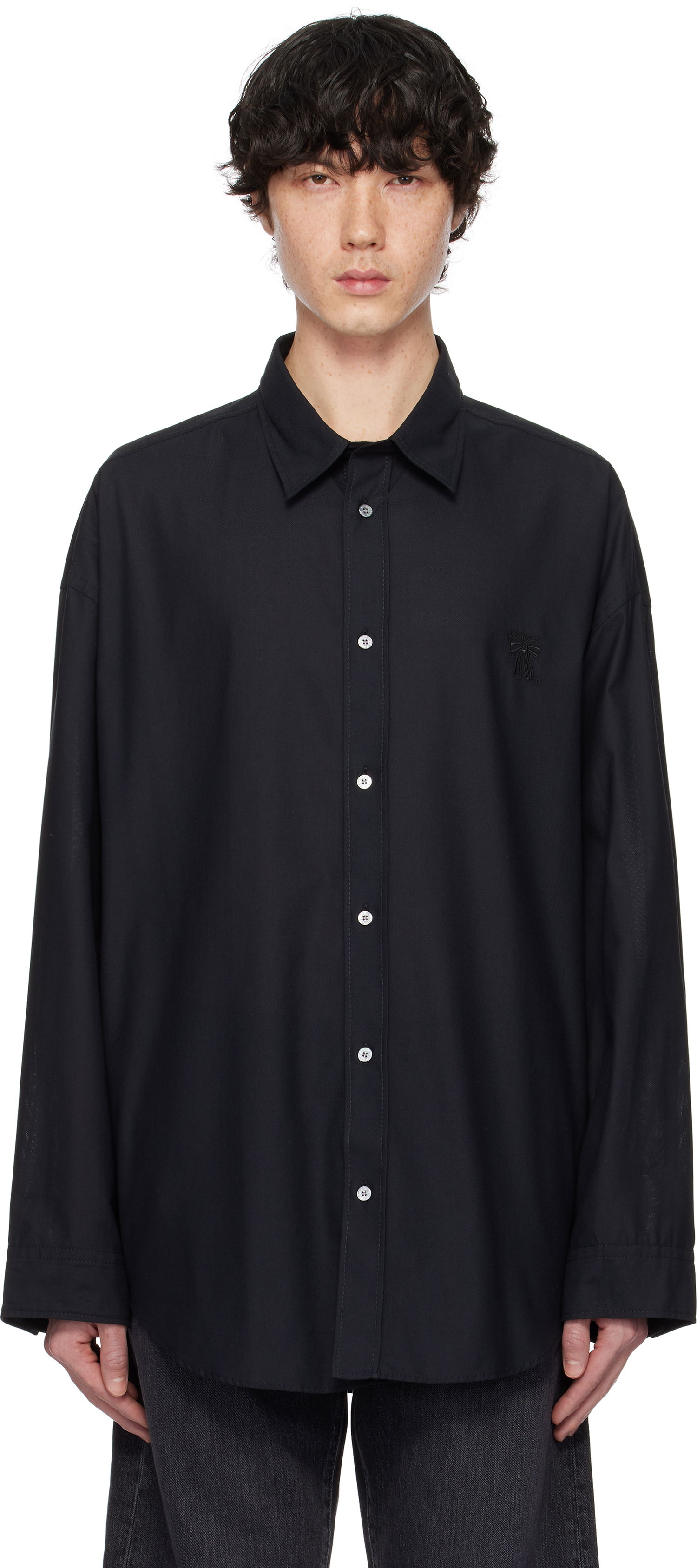 Skjorte Acne Studios Acne Studios Button-Up Shirt Sort | BB0599-, 0