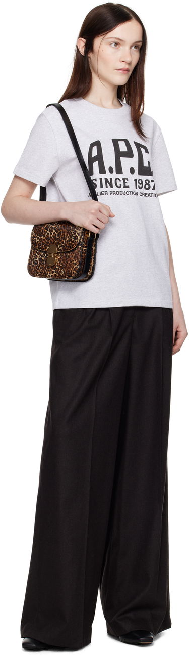 Skuldertaske A.P.C. Small Grace Leopard Print Crossbody Bag Brun | PXCAU-F61413, 3