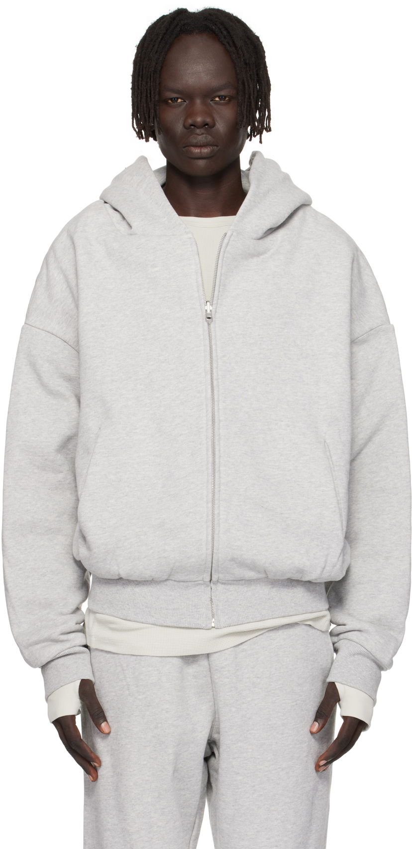 Sweatshirt Entire Studios Entire Studios Thermal Zip-Up Hoodie Grå | ES2488SI