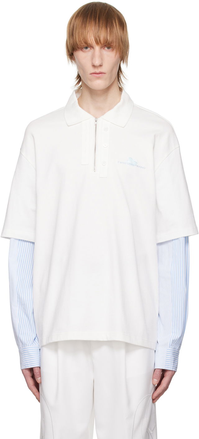 Polo skjorte Feng Chen Wang Feng Chen Wang Layered Polo Hvid | FMS15PL01