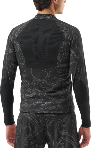 Vindjakke Compressport Hurricane Windproof Patterned Jacket Sort | ajvm11099047, 1