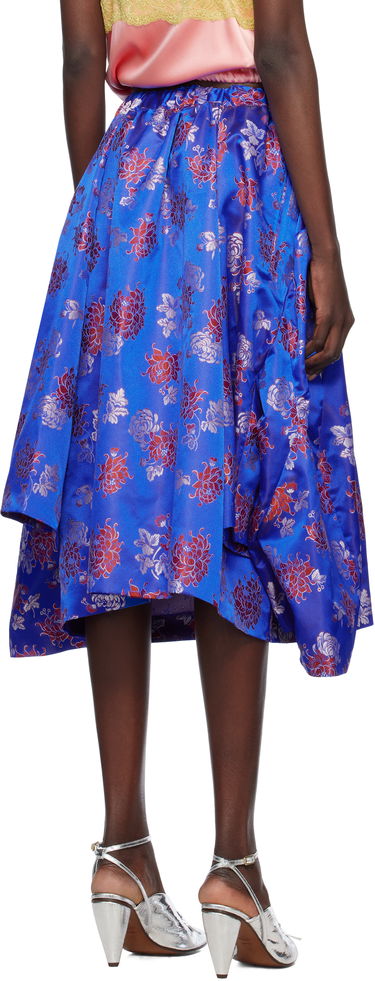 Nederdel Comme des Garçons Comme des Garçons Jacquard Pattern Midi Skirt Blå | GO-S002-051-1, 2