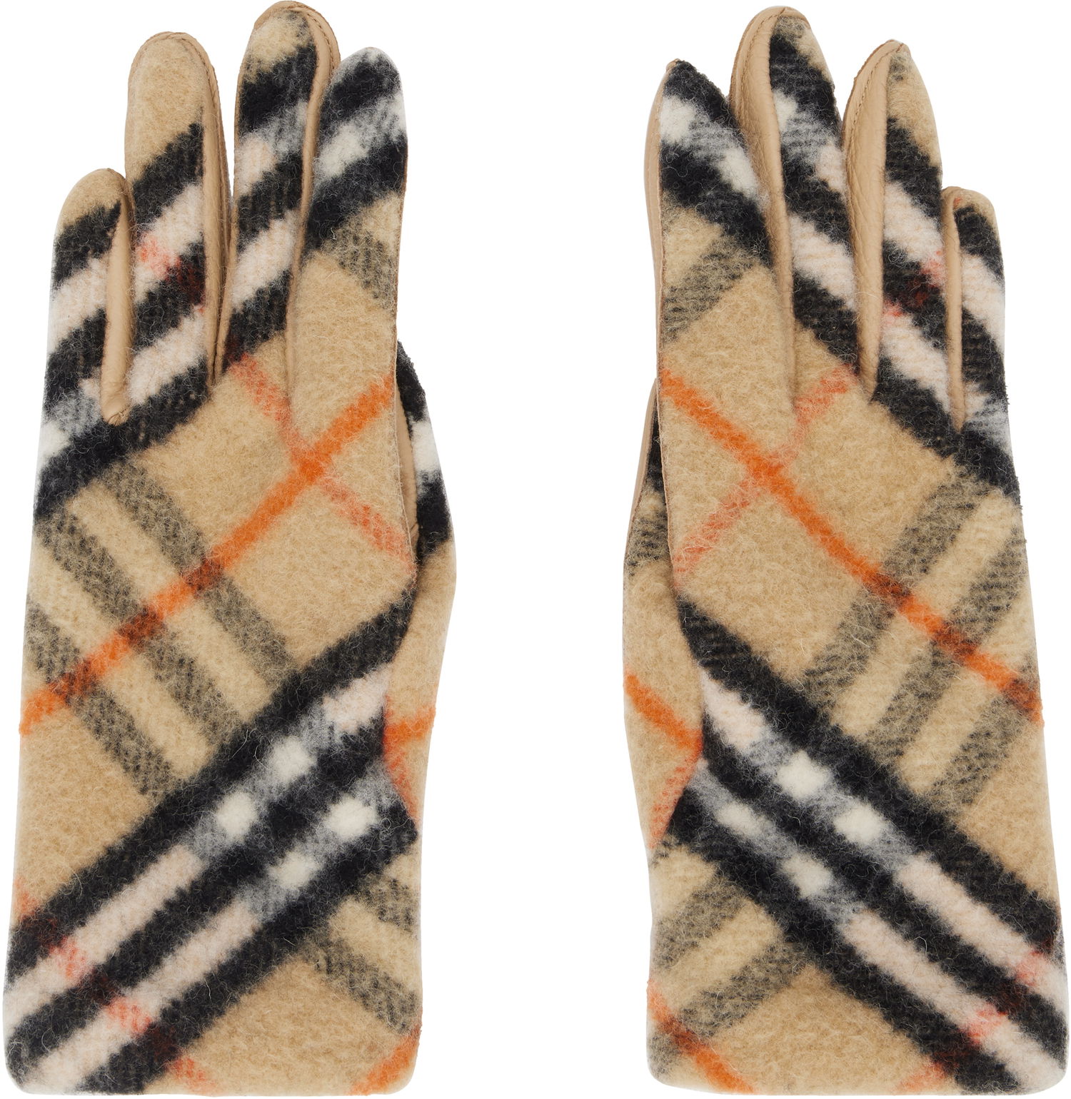 Handsker Burberry Wool Gloves With Check Pattern Beige | 8097265, 0