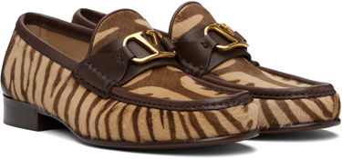 Sneakers og sko Valentino Valentino Garavani VLogo Signature Calf Hair Loafers Brun | 6Y2S0J68XGL, 3