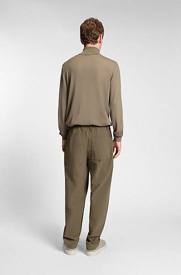 Bukser BOSS Relaxed-fit stretch Tech Corduroy trousers Grøn | 50549390, 1