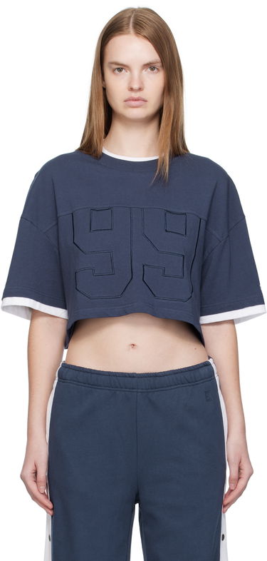 Crop top Ksubi Ksubi '99' Boyfriend Cropped T-Shirt Mørkeblå | WFA25TE001, 0