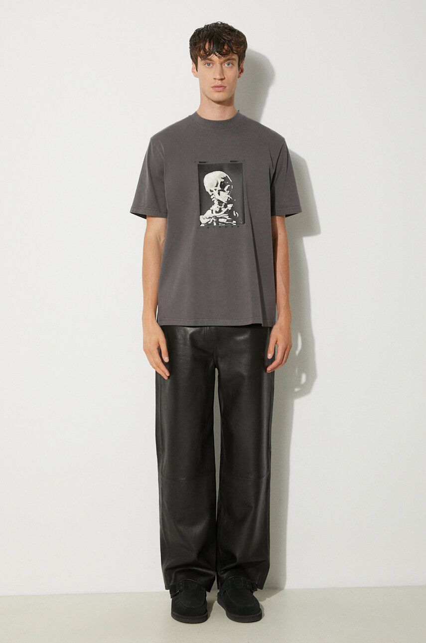 T-shirt Stampd Skeleton Garment Dye Relaxed T-Shirt With Print Grå | SLA.M3247TE.DKG, 1