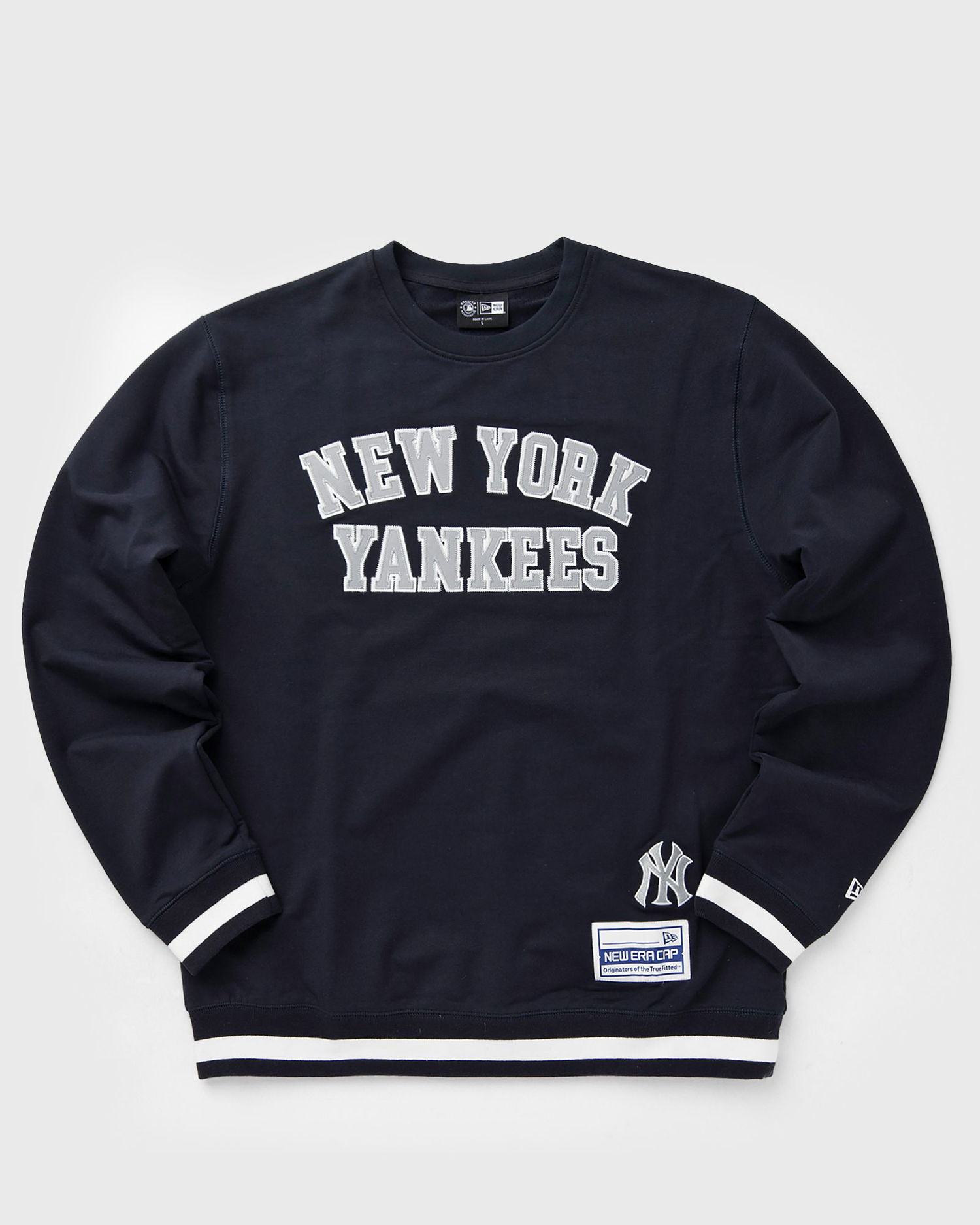 Sweatshirt New Era NEW YORK YANKEES Crewneck Sweatshirt with Striped Rib Trims Mørkeblå | 60594793, 0