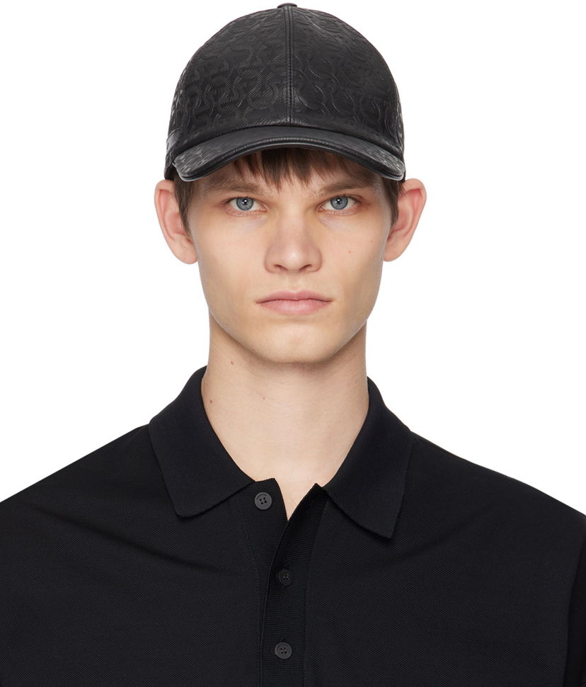 Kasket FERRAGAMO Leather Baseball Cap Sort | 751009