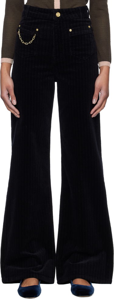 Bukser GANNI GANNI Magny Corduroy Flare Pants Sort | W0160, 0
