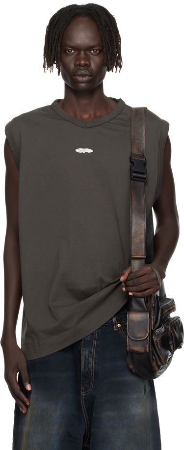 Tanktop VETEMENTS Vetements Oval Logo Jersey Tank Top Grå | UH76TR550C, 0