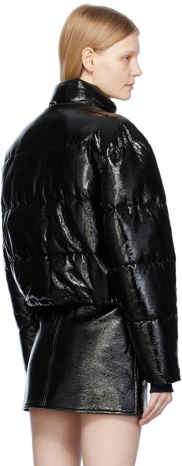 Puffer jakke Courrèges Courrèges Embroidered Puffer Jacket Sort | 323CMA106VY0016, 2