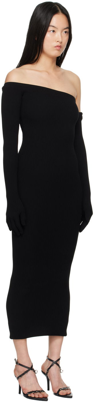 Kjole Jean Paul Gaultier Jean Paul Gaultier Asymmetric Neck Maxi Dress Sort | 24/25-F-RO164-M070-00, 1