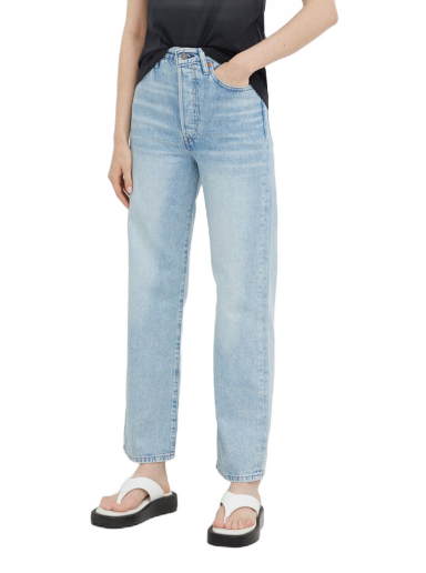 Jeans Levi's Ribcage High Rise Straight Leg Jean Middle Road Blå | 72693-0055