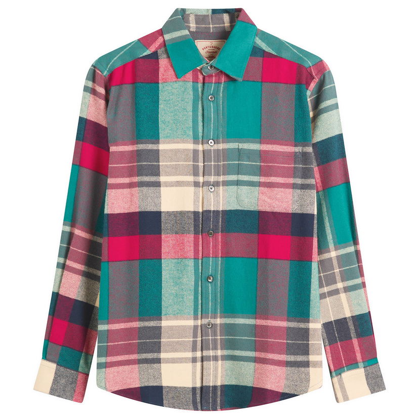 Skjorte Portuguese Flannel Tintor Flannel Check Shirt Flerfarvet | AW25074-GRN