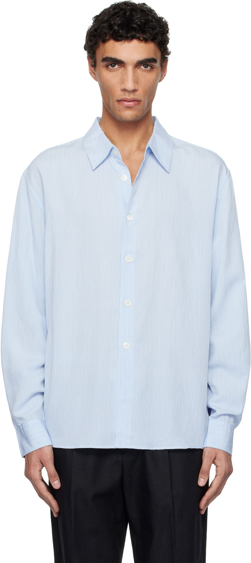 Skjorte OUR LEGACY OUR LEGACY Beyond Striped Relaxed-Fit Shirt Blå | M2252BS