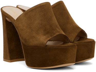 Sneakers og sko Gianvito Rossi Suede Platform Mules Brun | G16990.70RIC.CAM, 3