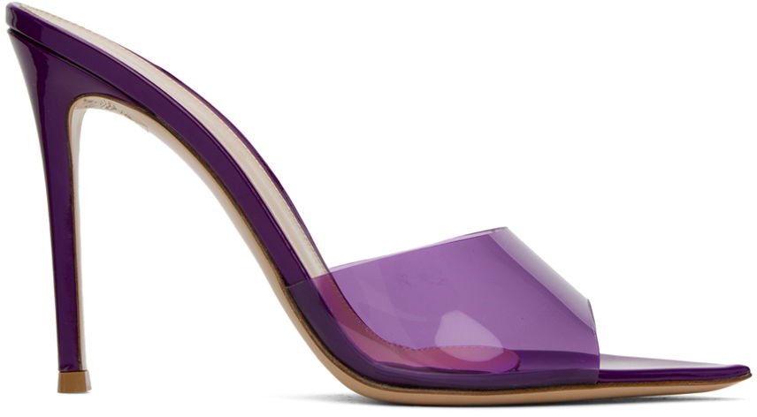 Sneakers og sko Gianvito Rossi Elle 105 Transparent Strap Heels Lilla | G11900.15RIC.GSV, 0