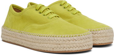 Øreringe JW Anderson JW Anderson Suede Lace-Front Platform Espadrilles Grøn | SE0032-LA0240, 3