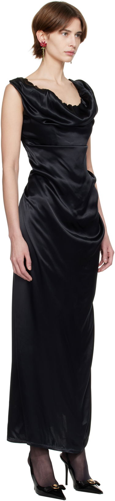 Kjole Vivienne Westwood Vivienne Westwood Ginnie Pencil Maxi Dress Sort | 1101034V-W0128-, 1